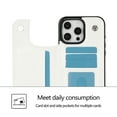 thumbnail image 4 of Designed for iPhone 16 Pro Wallet Phone Case,With Card Slots,PU Leather Back Folio Flip Kickstand,Double Magnetic Clasp and Durable Shockproof Rugged Anti-fall Phone Case,White, 4 of 11