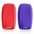 thumbnail image 2 of Dobrev 6 Button Silicone Cover Entry Fob Case Skin Protector Remote Control Holder for Dodge Ram 1500 Truck 2019 2020 2021 Limited Smart Key  red and purple, 2 of 4