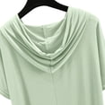thumbnail image 5 of Holzkary Women's Short Sleeve Plain Hoodie Fashionable Sweatshirt with Hood Loose Comfortable Blouse Classic Tops Sports Summer Shirts Solid Color Sweatshirt Thin Loose Fitting Base Shirt Green Xl, 5 of 8
