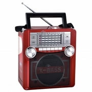 QFX Karaoke Multimedia Speaker withAM/ FM Radio- Red