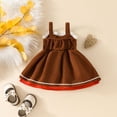 thumbnail image 4 of GYRATEDREAM Infant Baby Girl Corduroy Overall Dress Toddler Christmas Gingerbread Man Bowknot Casual Suspender Dresses Fall Winter Clothes Brown for 3M-3T, 4 of 7