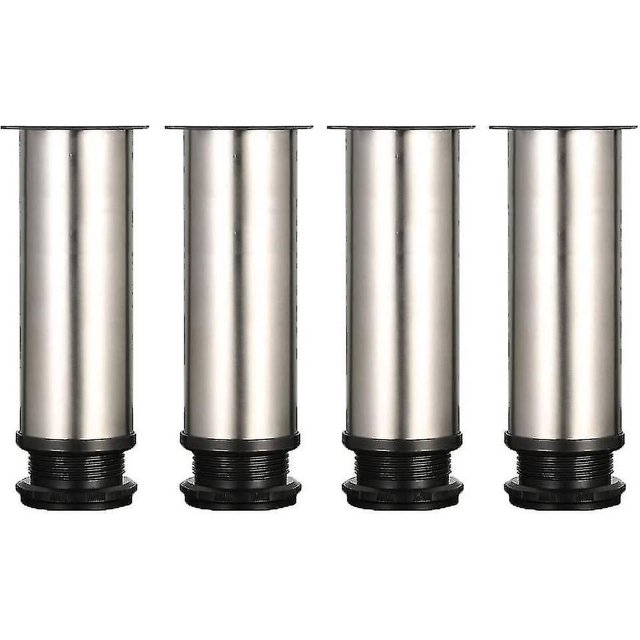 4 patas ajustables de 150 mm de altura, patas de armario gruesas Patas de mesa Patas de muebles, acero inoxidable cepillado, altura ajustable de 0 a 15 mm Vienen con acero inoxidable S