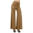 thumbnail image 2 of FAKKDUK Women's Stretchy Wide Leg Palazzo Lounge Pants Casual Comfy High Waist Yoga Pants Trousers Casual Summer Pants Elastic Relaxed Fit Pants Flare Pants for Yoga Gym,XXXL&Khaki, 2 of 8