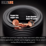 Gearlux Instrument Cable/Professional Guitar Cable 1/4 Inch to 1/4 Inch, Black, 25 Foot