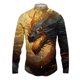 thumbnail image 3 of Nueva ropa de calle para hombre, moda de primavera y otoño, camisa con estampado de dragón 3D y botones para hombre, camisa hawaiana de manga larga para hombre, 3 of 5