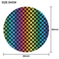 thumbnail image 6 of Rainbow Checkered Pattern Round Tablecloth 60"x60",Wrinkle Wipeable Table Cloth for Kitchen Dining Room Picnic Patio Party, 6 of 6