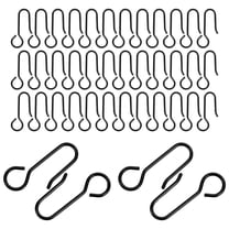 OULII 60Pcs Metal Curtain Hooks for Ceiling Track Flexible Home Drapery Accessories Black