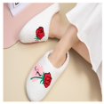 thumbnail image 2 of NOKIO Funny Fuzzy Slippers for Women Fashion Retro Rose Embroidered Slides Comfy Warm Soft Slippers S𝗅ip-On House Slide Bedroom Cotton Slippers for Holiday and Daliy, 2 of 9