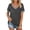 Gray, variant on Womens Tops Summer Cotton Short Sleeve V-Neck Circle Tops - Ruffle Accent for Streetwear Navy XXL