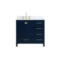thumbnail image 3 of 36 inch Single Bathroom Vanity in Blue with Backsplash, 3 of 8