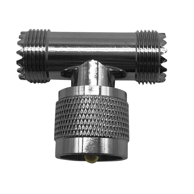 Inteprter Adaptador coaxial RF UHF PL259 a 2 SO-239 SO239 T adaptador de conector Teléfono y Comunicación No.02
