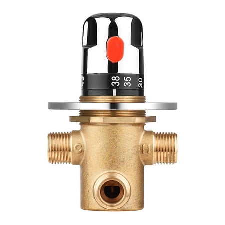 Thermostatic Temperature Control Valve Hot Cold Water Shower Mixer G1/2  Brass Mixing Valve Three-way Shower Diverter Valve For Solar Heating System  Wa | Walmart Canada