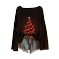 thumbnail image 2 of Craaazy Christmas Sweaters for Women Knitted Fall Winter Xmas Print Women Pullover Sweater Crew Neck Long Sleeved Christmas Print Graphic Festival Tops Gifts, 2 of 6