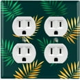thumbnail image 1 of Metal Light Switch Plate Cover Tropical Jungle Palm Leaves Yellow Green JGL013, 1 of 13