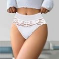 thumbnail image 2 of Panties for Women,High Waist Lace Briefs Crotch Underwear Elegant Comfortable Everyday Wear,Womens Underwear,White,L, 2 of 4