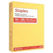 Staples Pastel 30% Recycled Color Copy Paper 20 lbs. 8.5" x 11" Canary 500/Ream (14787)