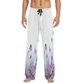 thumbnail image 2 of Blue Hydrangeas Flowers and Butterfly Men's Pajama Pants Lightweight Sleepwear Bottom Lounge Pants, 2 of 6