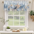 thumbnail image 2 of 2 Pack Valances for Window, Blue Eucalyptus Coastal Short Curtains for Kitchen Bedroom Living Room, Beach Starfish Shell Nautical Ombre Rod Pocket Small Window Treatment Valance Drapes 42 x 12 Inch, 2 of 8
