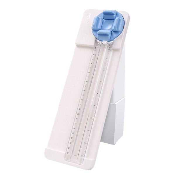 Cortador de Papel 4 en 1 Cuchillo MultifuncióN para Hacer FotografíAs Curvas y Rectas Herramienta de Corte Deslizante Azul