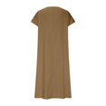 thumbnail image 5 of Summer Dresses for Women Plus Size Cleanance Sales Casual Loose Short Sleeve V-Neck Solid Sundress Maxi Dress for Women Beach Fashion Daily Holiday Vacation, 5 of 6