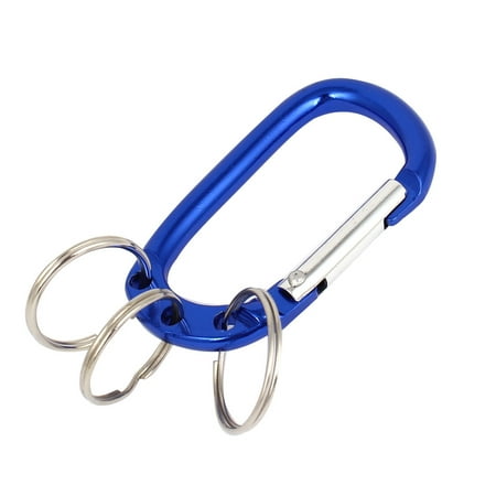 - Unique Bargains Camping Aluminium 3 Attached Split Key Rings Clip Holder Carabiner Hook