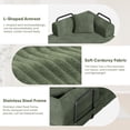 thumbnail image 5 of Hawsaiy 78" Convertible Corduroy Modular Floor Sofa Bed with Cylindrical Pillows, No Assembly Sleeper Couch with High-Density Foam, Fixed Shape Frame for Living Room, Bedroom, Lounge, Green, 5 of 10