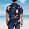 thumbnail image 6 of Balery Autumn Leaves With Blue Print Men's Hawaiian Shirts Short Sleeve Beach Shirt Relaxed Fit Vacation Button Down Shirts-3X-Large, 6 of 9