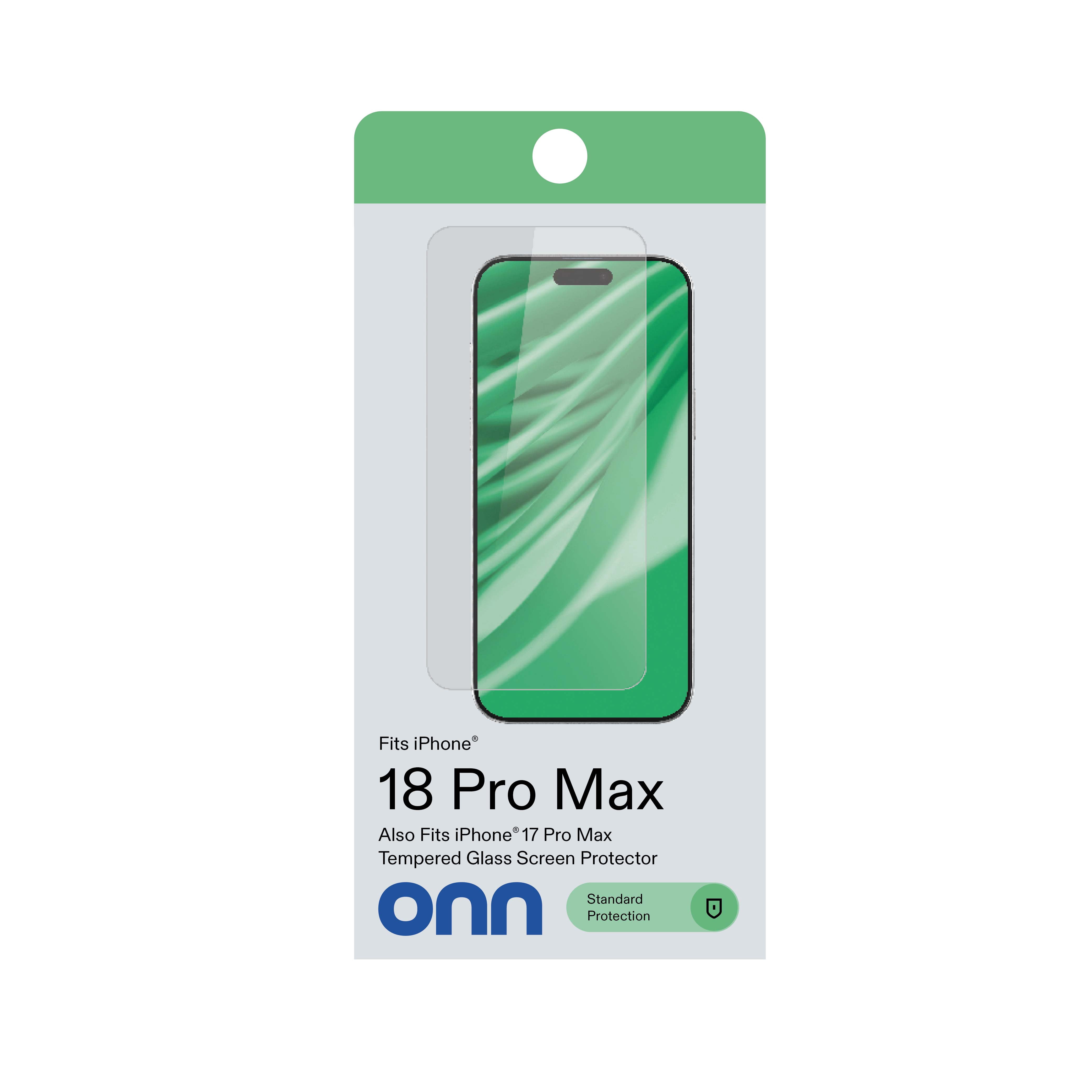 onn Glass Screen Protector for iPhone 18 Pro Max / 17 Pro Max with Easy Application Tray