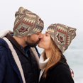 thumbnail image 5 of Picia Fashion Tatreez (3) Pattern Knitted Beanie Hat for Men and Women , Unisex Winter Warm Stretchy Knit Cap Thick Fisherman Beanies Cuffed Plain Skull Caps, 5 of 6