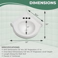 thumbnail image 3 of Portsmouth Corner Bathroom Sink 22" W Wall Mount White Ceramic Bowl w/Overflow, Bracket and Backsplash Grade A Porcelain Sink Renovators Supply, 3 of 15