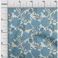thumbnail image 1 of oneOone Silk Tabby Light Blue Fabric Stripe & Floral Artistic Dress Material Fabric Print Fabric By The Yard 42 Inch Wide, 1 of 4