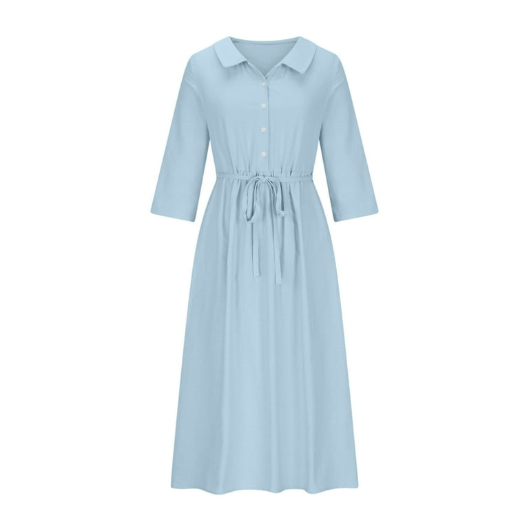 Summer Dresses for Women 2025 Plus Size Cotton Linen Maxi Dress