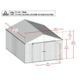 thumbnail image 4 of Arrow Elite 12 x 16 x 8 ft Anthracite Steel Storage Shed, 4 of 17
