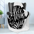 thumbnail image 4 of Hug Soft Flannel Fleece Blanket, Monochrome Print of Coffee is a Hug in a Mug Calligraphy on Cup Pictogram, Cozy Plush for Indoor and Outdoor Use, 50" x 60", Charcoal Grey and White, by Ambesonne, 4 of 5