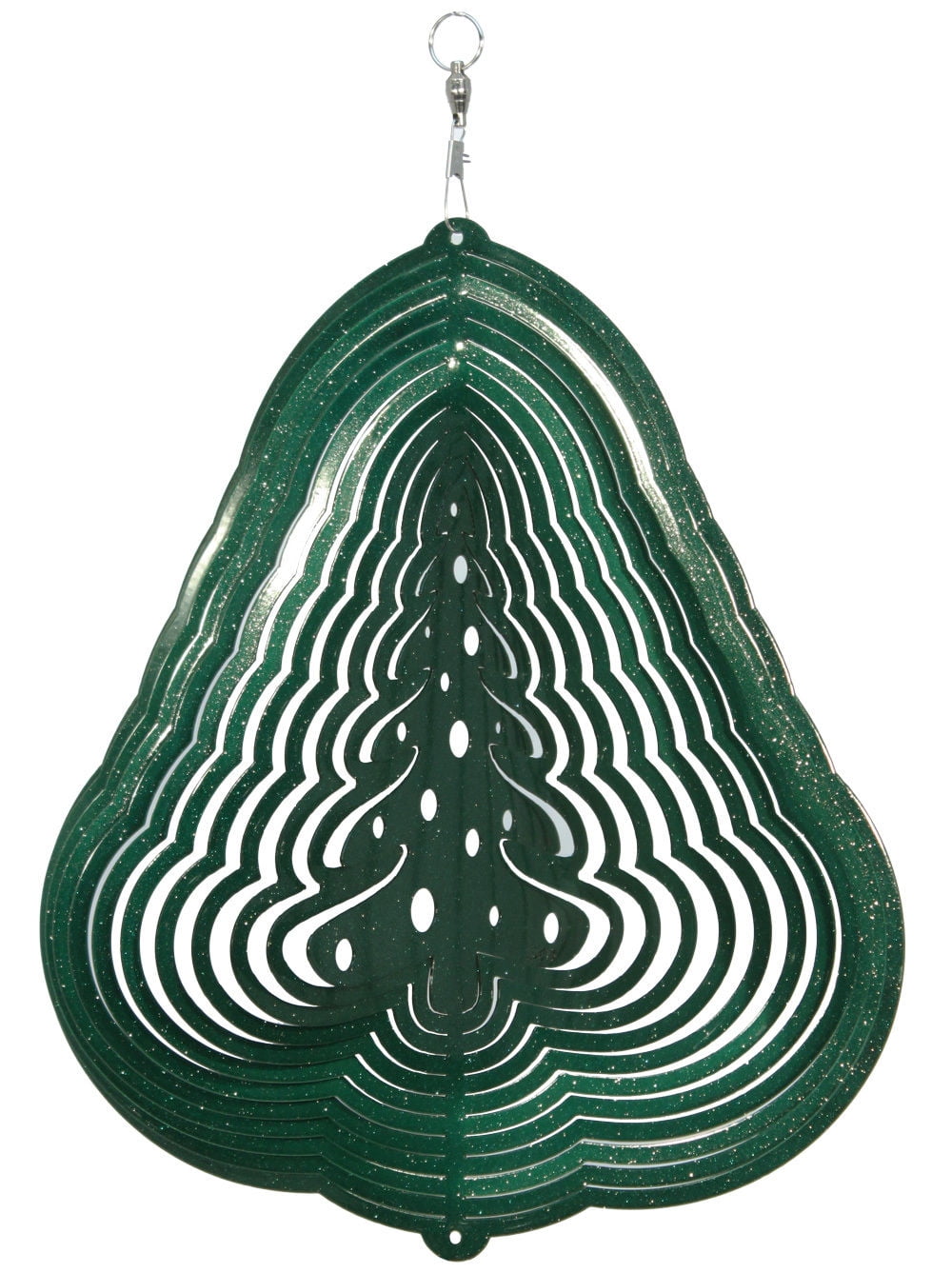 SWEN Products HOLIDAY CHRISTMAS TREE Swirly Metal Wind Spinner