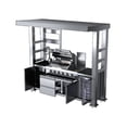 thumbnail image 6 of 97-Inch 6-Burner 85000 BTU Deluxe Stainless Steel Gas Outdoor Kitchen Bar Barbecue Island Grill  + Wine Cooler Compact Refrigerator + Rotisserie + Granite Countertops + Storage Cabinets & Drawers, 6 of 30