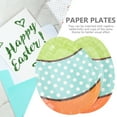 thumbnail image 3 of 18pcs Disposable Plates Orange Paper Easter Egg Shape Plates for Holiday Catering Events, 3 of 6