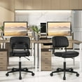 thumbnail image 2 of Costway 2PCS PU Leather Office Chair Adjustable Swivel Task Chair with Backrest Black, 2 of 11