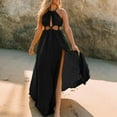 thumbnail image 2 of IROINNID Women's Sleeveless A-Line Dress Round Neckline Backless Beach Temperament Dress Regular Solid Color Dress, 2 of 8