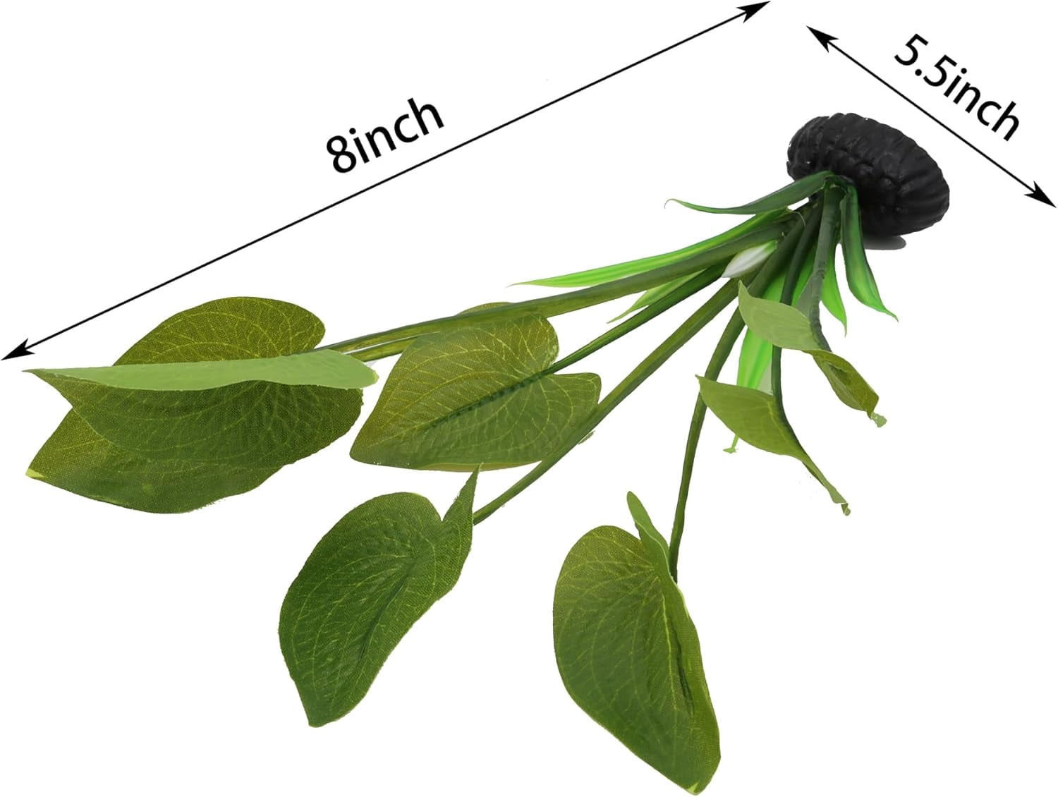Silk Aquarium Plants for Betta Fish Tank, 2 Pcs Small Silk Aquatic Plant Decoration (Green)