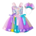 thumbnail image 4 of CAIVO Kids Girls Outfit Sets O-Neck Sleeveless Mesh Tutu Dress With Hair Boho Clothing Sets, 4 of 9