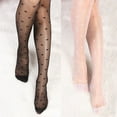 thumbnail image 3 of Women's Sexy Vintage Fake Stockings with Heart Print Thin Mesh Pantyhose Sheer Tights for Fashion Everyday Wear Black, 3 of 4