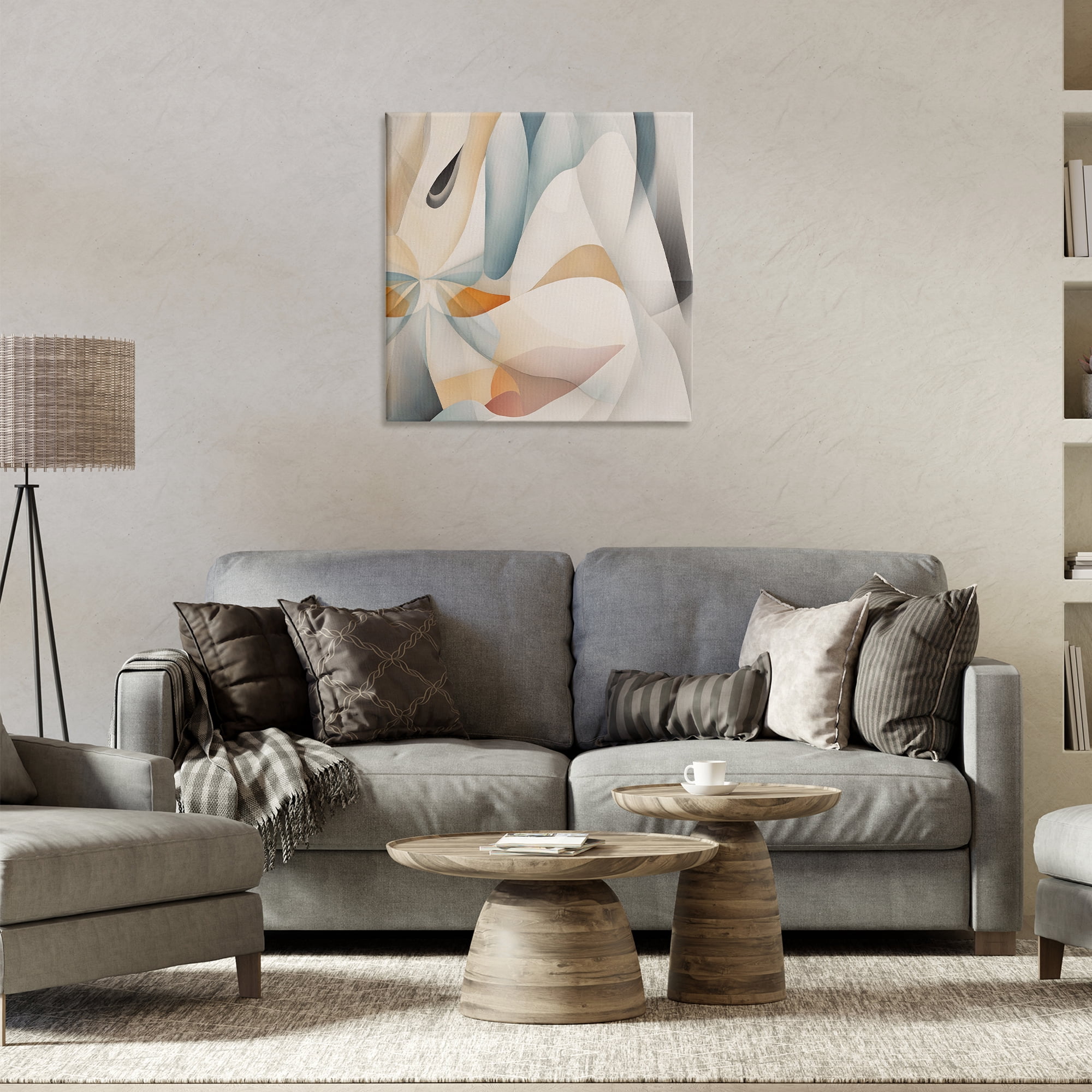Stupell Industries Flowing Curved Shapes Abstract Painting Wrapped Canvas Art Print Wall Art, 24 x 24