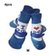 thumbnail image 5 of Greeniant 4 piezas de zapatos para mascotas lindo algodón lluvia nieve botas conjunto de calcetines buena elasticidad con suela de goma cubierta de pata Ropa para mascotas amor azul METRO Greeniant PT003813-18B, 5 of 6