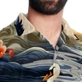 thumbnail image 5 of Swan Men's Short Sleeve Poplin Shirt, Casual Printed Button Down, Summer Beach Hawaiian Shirts, Unisex, 5 of 6