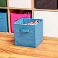 thumbnail image 3 of EZOWare Set of 4 Foldable Fabric Basket Bins with Handle 10.5X10.5X11 inch, Organiser Storage Cube for Nursery and Kids Playroom Toy Organizing- Niagara Blue, 3 of 8