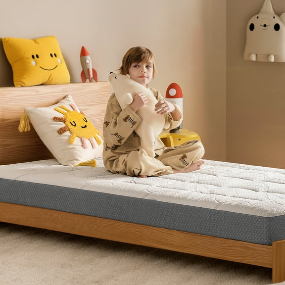 6 Inch Twin Memory Foam Mattress , Medium Firm- CertiPUR-US Certified, Bed in a Box for Easy Setup, Pressure Relief & Breathable Bamboo Fiber Washable Cover