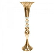 Metal Mermaid Flower Top Centerpiece with Crystal 21" - Gold