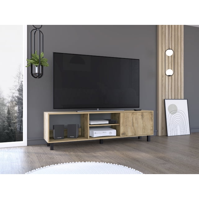 Mesa Para Tv Tunez, Macadamia, Para Televisor Hasta 70 Pulgadas Virtual Muebles