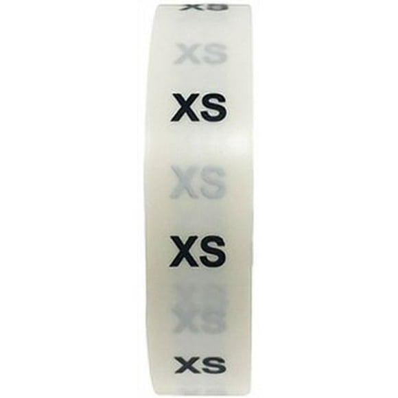 XS Noir et Blanc Autocollant de Bande de Taille de Vêtements Clair 0.75 "x 6" Pouces 200 Pack